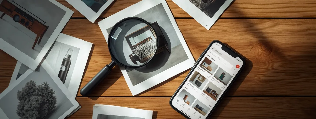Illustration : une loupe de recherche, symbolisant la découverte des images produit par Google Images